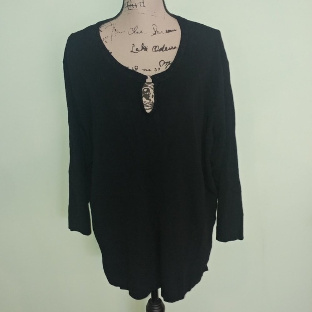 4 for $10 FINITY BLACK LIGHT KNIT TOP SIZE 3X